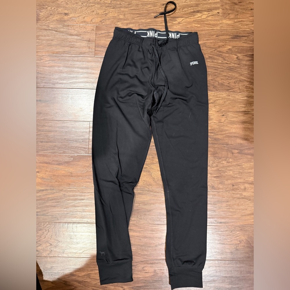 PINK Victoria's Secret Black Logo Jogger Pants